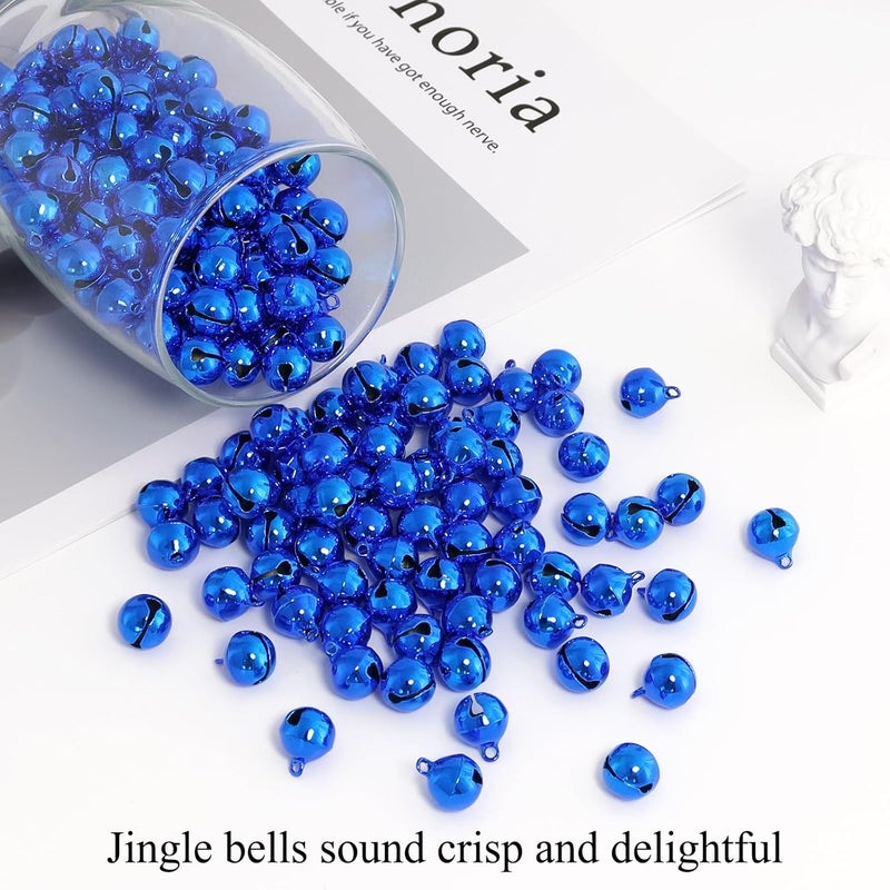 LIGHOON 1/2 Inch Jingle Bells Small Bell Mini Bells, Tiny Crafts Bells, DIY for Christmas Home Making Ornaments Wreath Pet Decorations Bracelet Anklets Necklace Knitting Jewelry Making 120 Pcs, Blue - Image 4